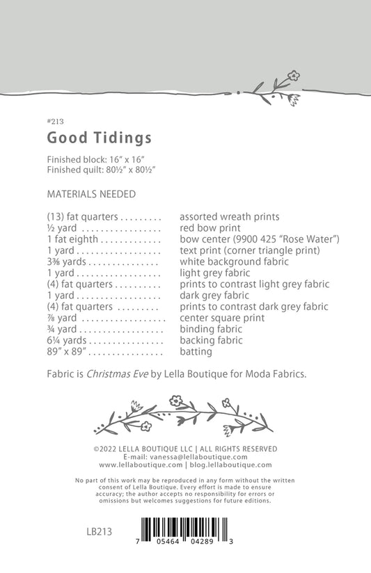 Good Tidings Quilt Pattern | Lella Boutique