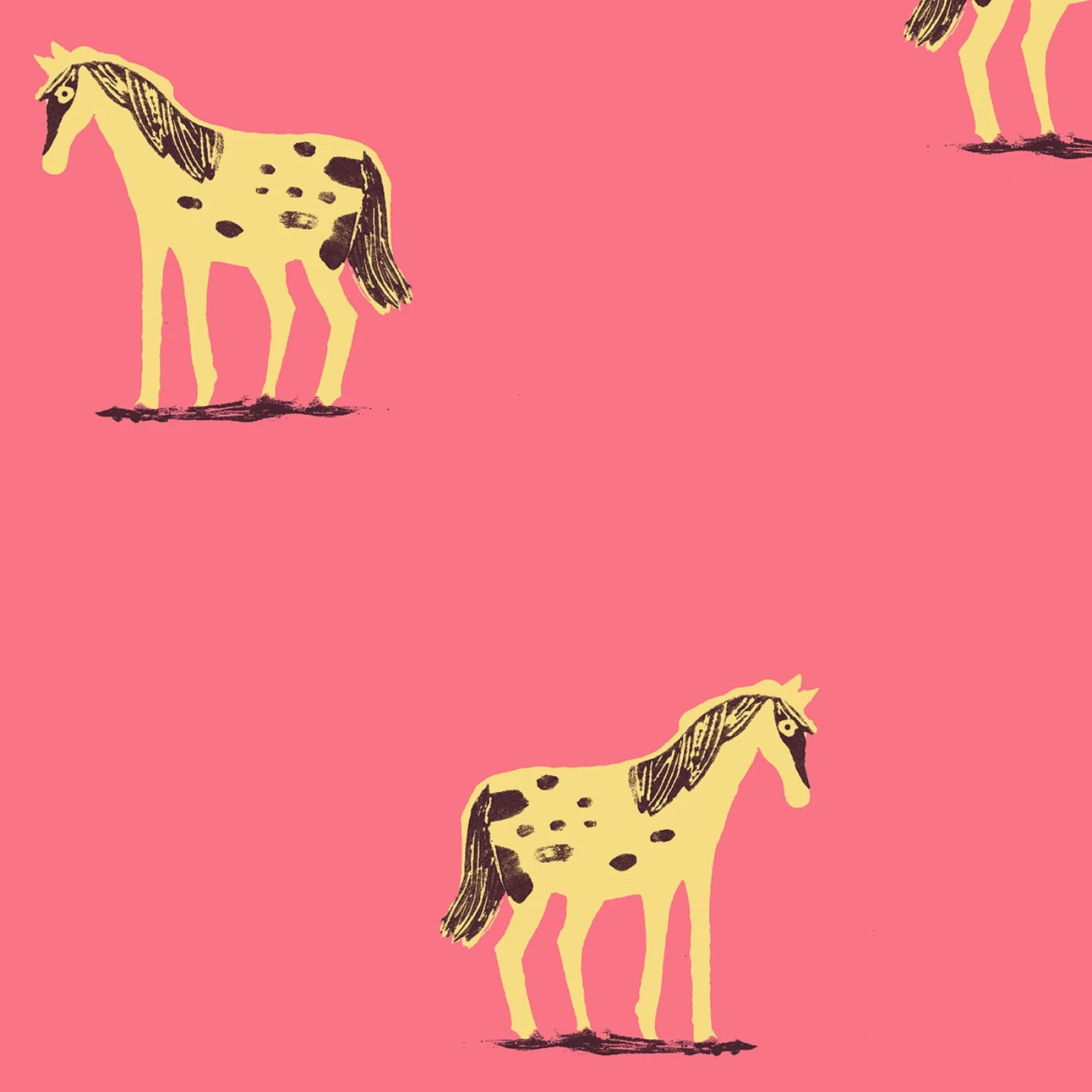 Hot Pink Wild Ponies Quilting Fabric | 108in Quilt Backs by Windham Collection