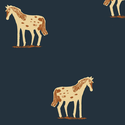 Ink Wild Ponies Quilting Fabric | 108in Quilt Backs by Windham Collection