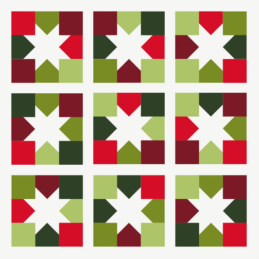 Joyful Stars Holiday Quilt Kit - Baby Size - Curated by Habernashery