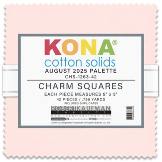 Kona Cotton August 2025 Palette Charm Pack 42 pcs