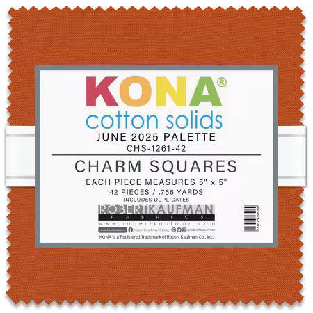 Kona Cotton June 2025 Palette Charm Pack 42 pcs