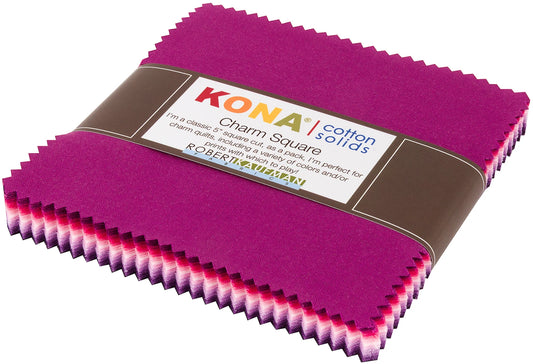 Kona Cotton Wildberry Palette 5in Squares, 42 pcs