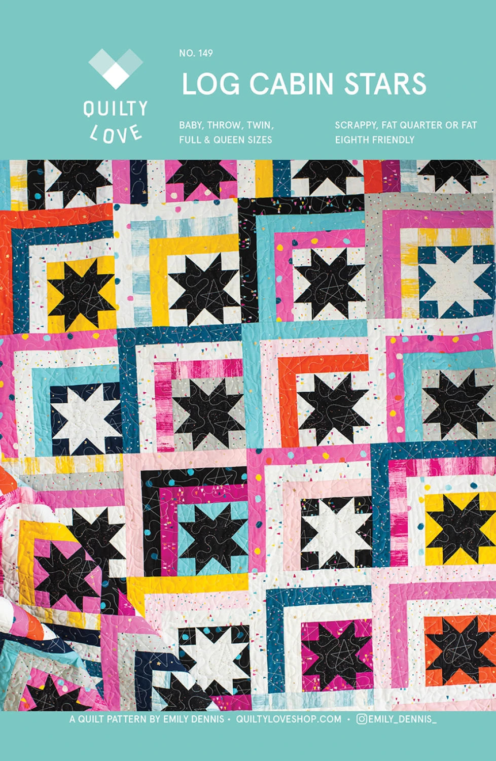 Asher Quilt Pattern Log Cabin Stars Quilt Pattern | Quilty Love – Habernashery