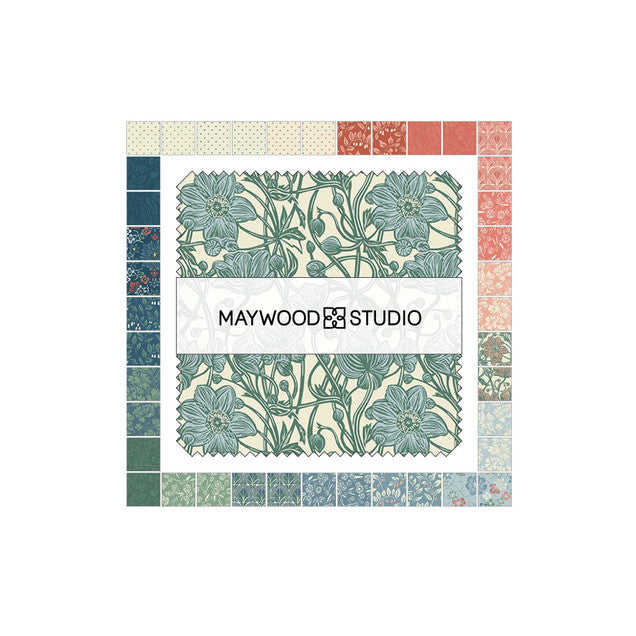 Maywood Studio Cottage Flowers Pre Cut 5in Squares