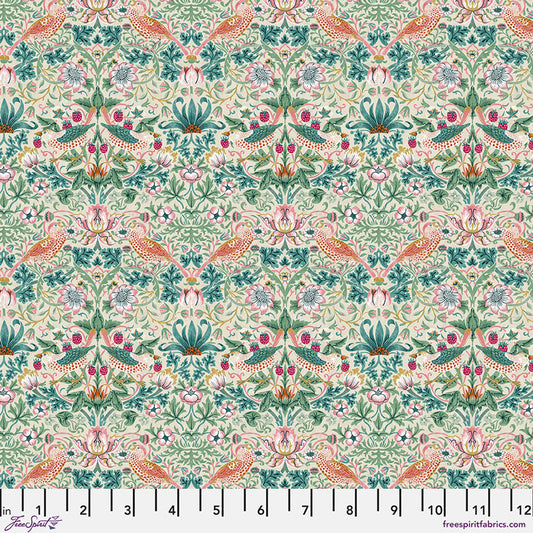 Mini Strawberry Thief (Mineral) Bedford Park Quilting Fabric | Morris & Co from Free Spirit