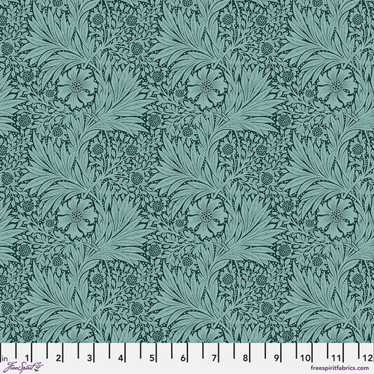 Marigold (Teal) Bedford Park Quilting Fabric | Morris & Co from Free Spirit