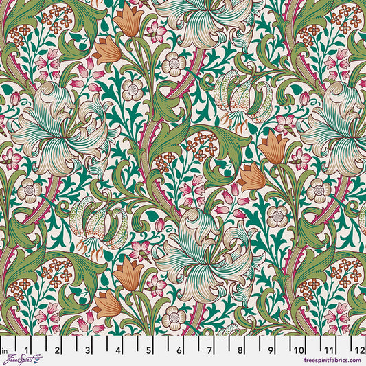 Golden Lily (Fuchsia) Bedford Park Quilting Fabric | Morris & Co from Free Spirit