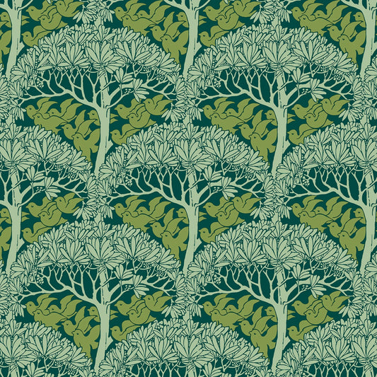 The Savric (Forest) Bedford Park Quilting Fabric | Morris & Co from Free Spirit