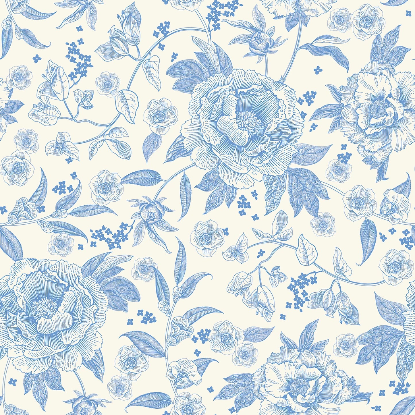 Penelope 107/108in Wide Back Floral Cream Quilting Fabric | Riley Blake Designs