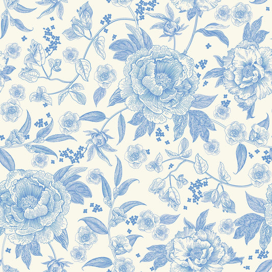 Penelope 107/108in Wide Back Floral Cream Quilting Fabric | Riley Blake Designs