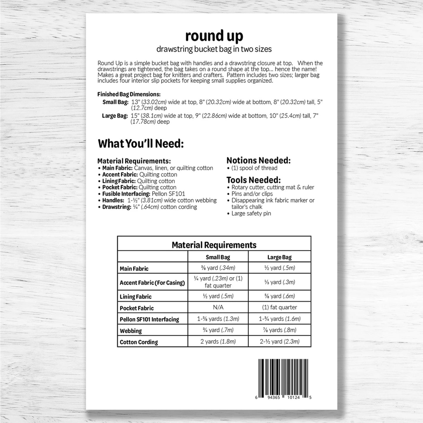 Round Up Sewing Pattern Pattern | Studio M Squared