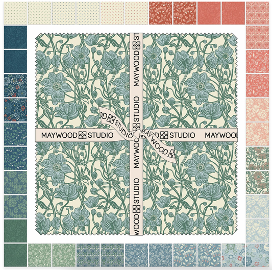 Maywood Studio Cottage Flowers Pre Cut 10in Squares