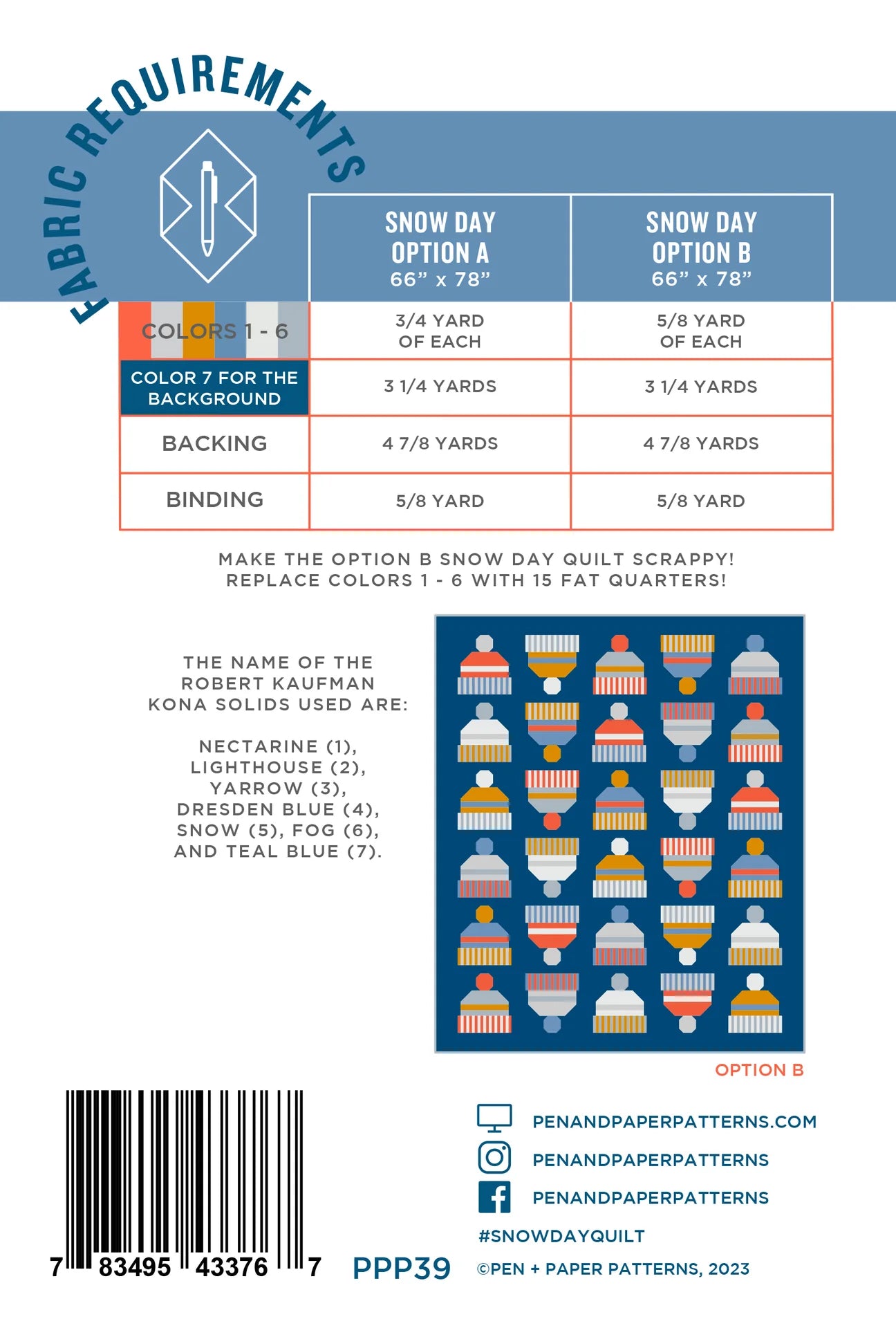 Snow Day Quilt Pattern | Pen and Paper Patterns