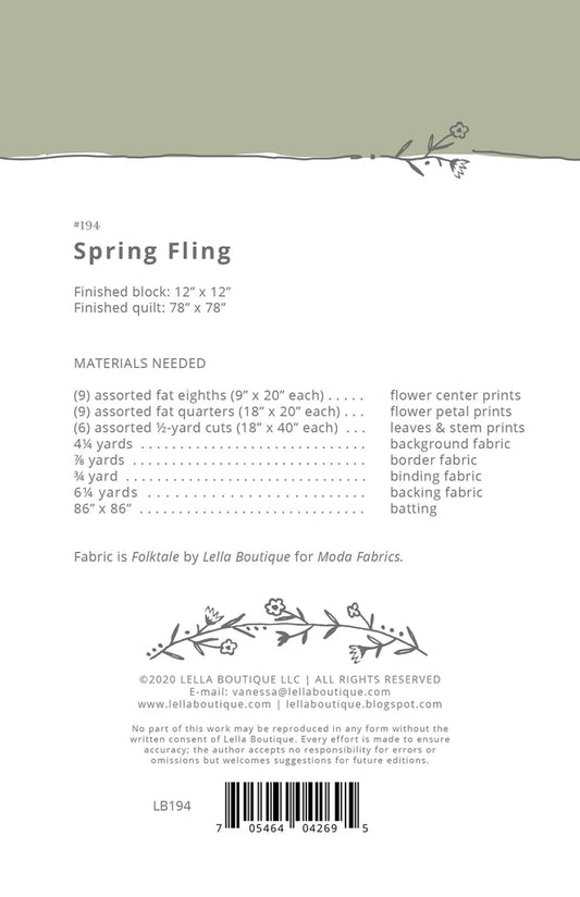 Spring Fling Quilt Pattern | Lella Boutique